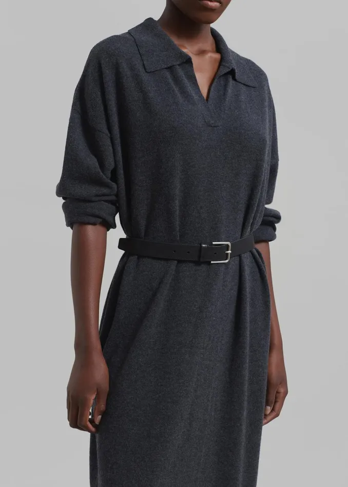 The Frankie Shop Dresses Siobhan Long Knit Dress 8211 Charcoal 8211 Women