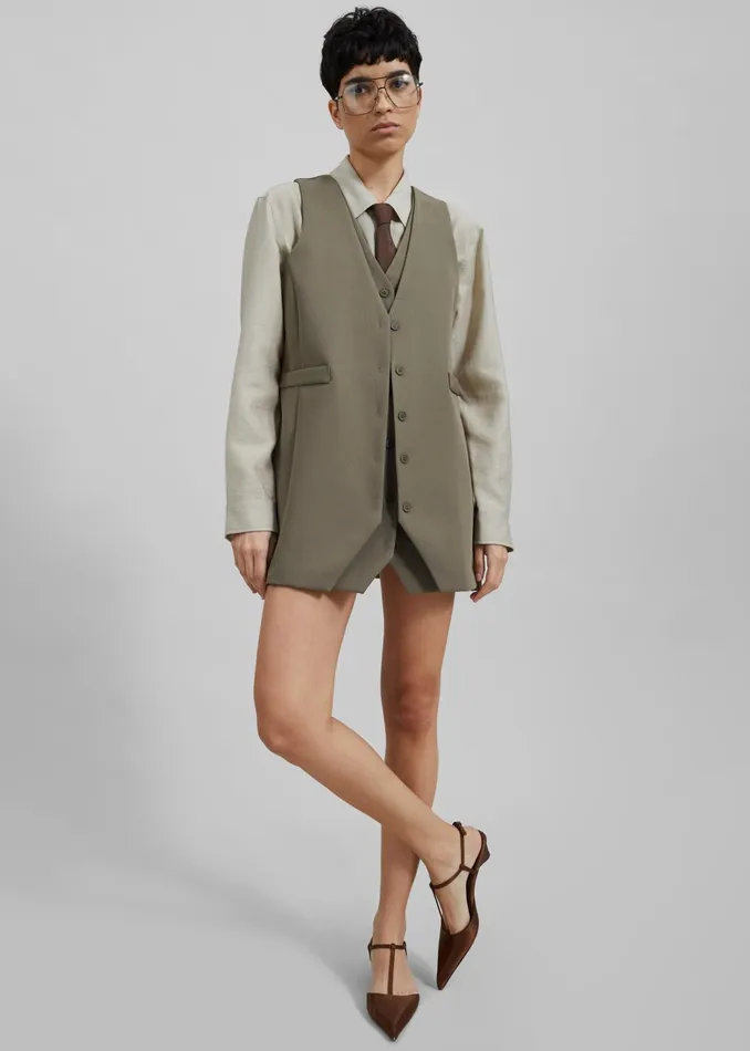 The Frankie Shop Dresses Sophia Mini Vest Dress 8211 Khaki 8211 Women