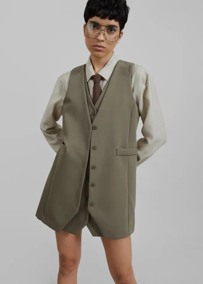 The Frankie Shop Dresses Sophia Mini Vest Dress 8211 Khaki 8211 Women
