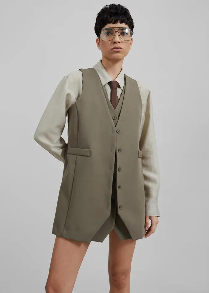 The Frankie Shop Dresses Sophia Mini Vest Dress 8211 Khaki 8211 Women