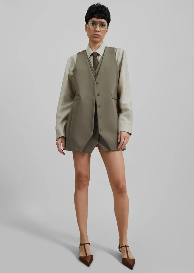 The Frankie Shop Dresses Sophia Mini Vest Dress 8211 Khaki 8211 Women