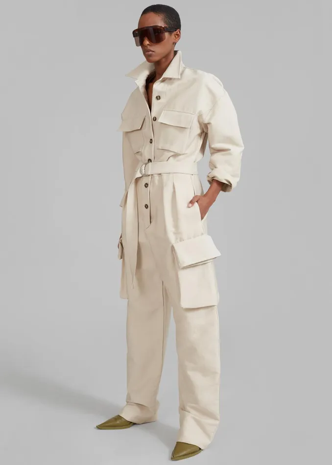 The Frankie Shop Jumpsuits Linda Jumpsuit 8211 Light Beige 8211 Women