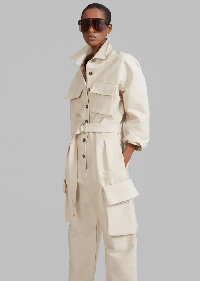 The Frankie Shop Jumpsuits Linda Jumpsuit 8211 Light Beige 8211 Women