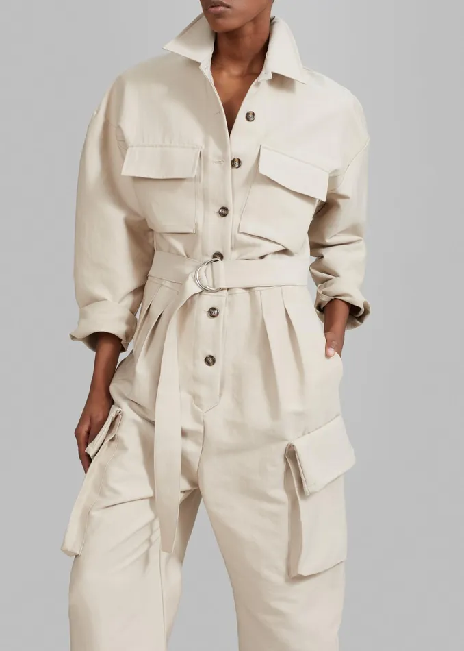 The Frankie Shop Jumpsuits Linda Jumpsuit 8211 Light Beige 8211 Women