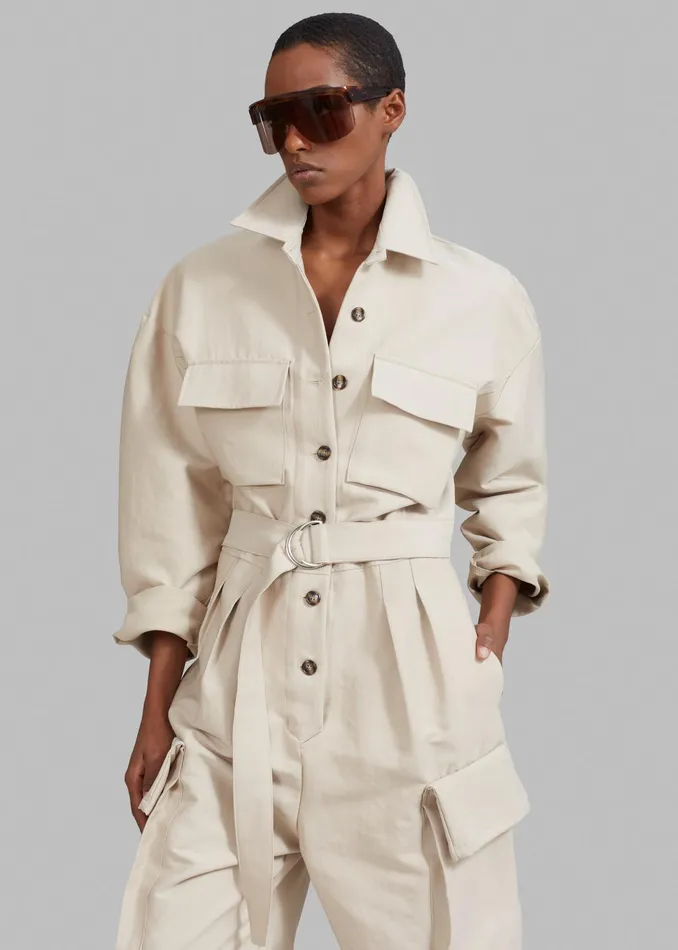 The Frankie Shop Jumpsuits Linda Jumpsuit 8211 Light Beige 8211 Women