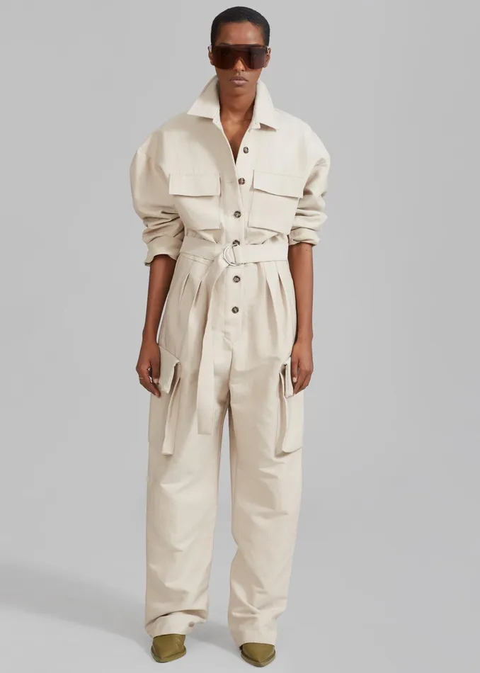 The Frankie Shop Jumpsuits Linda Jumpsuit 8211 Light Beige 8211 Women