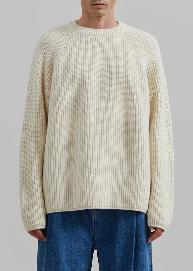 The Frankie Shop Knitwear Carter Crew Neck Sweater 8211 Beige 8211 Men