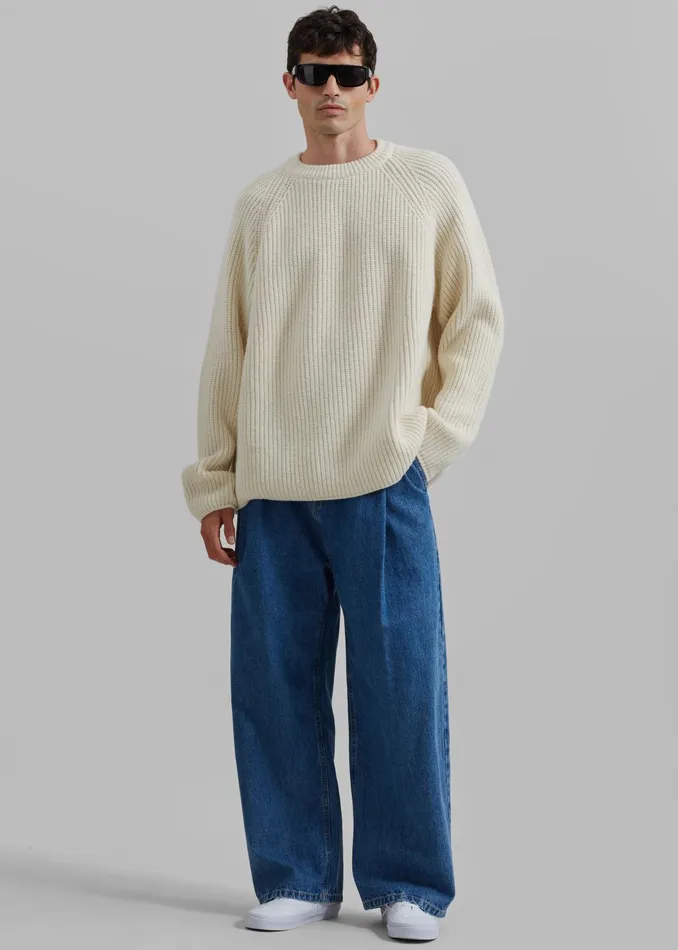 The Frankie Shop Knitwear Carter Crew Neck Sweater 8211 Beige 8211 Men