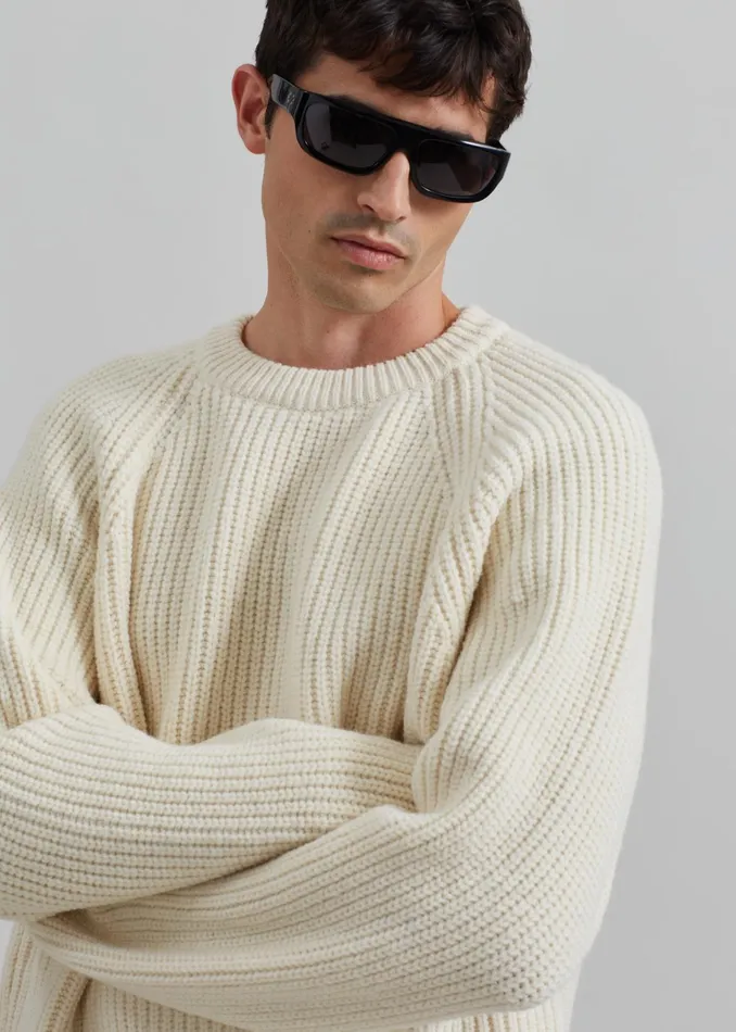The Frankie Shop Knitwear Carter Crew Neck Sweater 8211 Beige 8211 Men