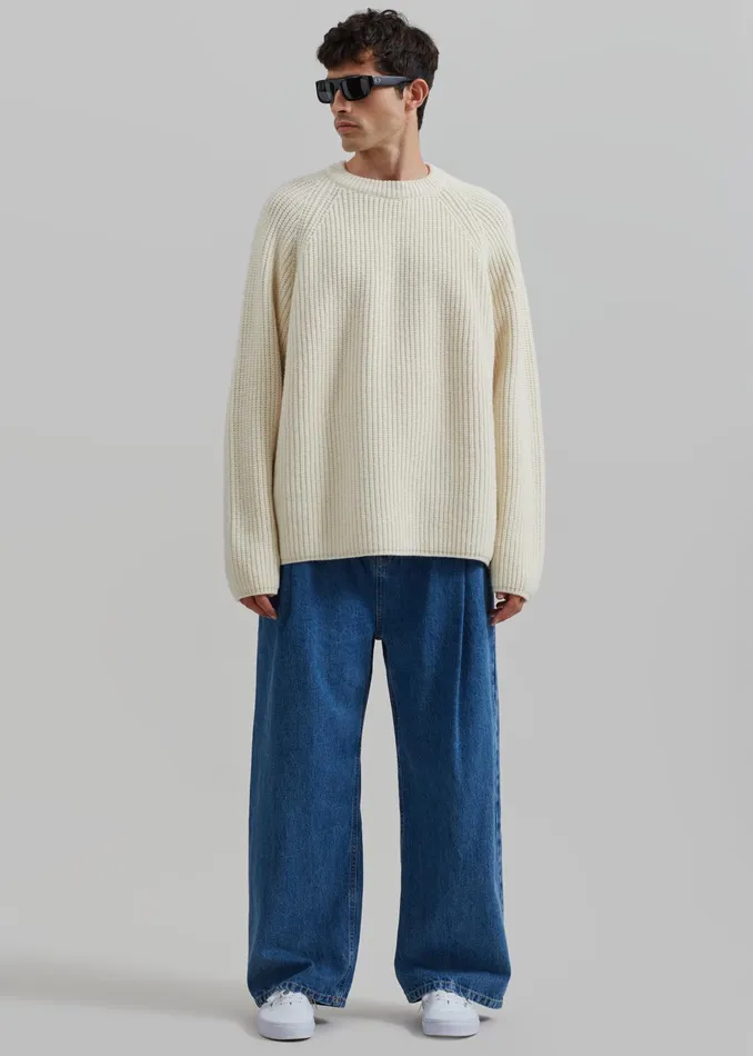 The Frankie Shop Knitwear Carter Crew Neck Sweater 8211 Beige 8211 Men