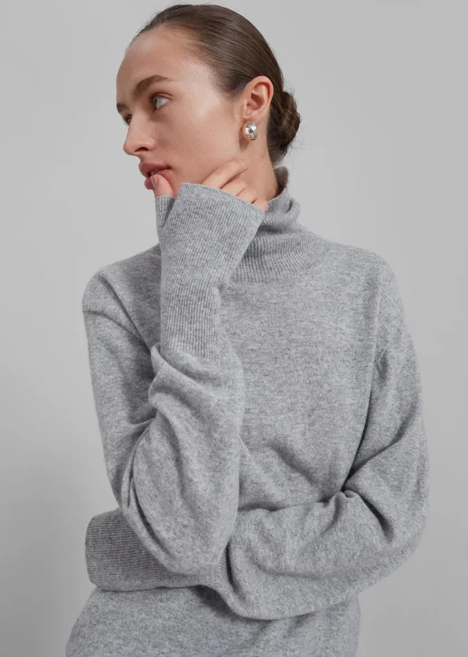 The Frankie Shop Knitwear Delia Wool Turtleneck 8211 Grey 8211 Women