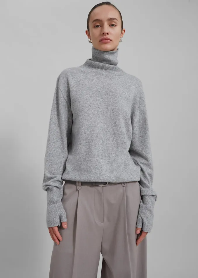 The Frankie Shop Knitwear Delia Wool Turtleneck 8211 Grey 8211 Women