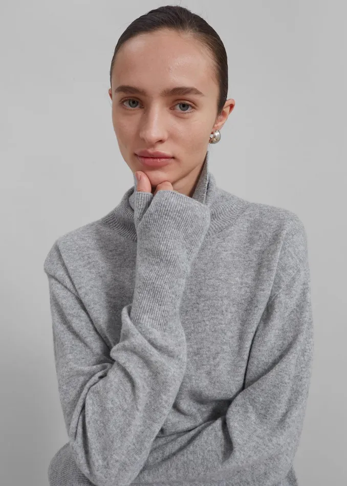 The Frankie Shop Knitwear Delia Wool Turtleneck 8211 Grey 8211 Women