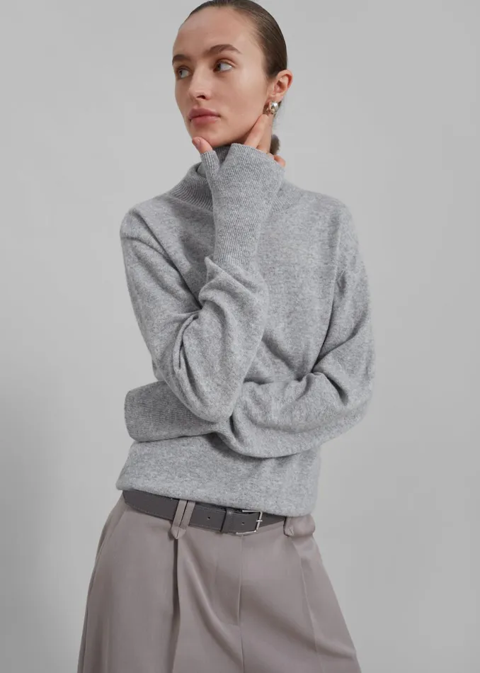 The Frankie Shop Knitwear Delia Wool Turtleneck 8211 Grey 8211 Women