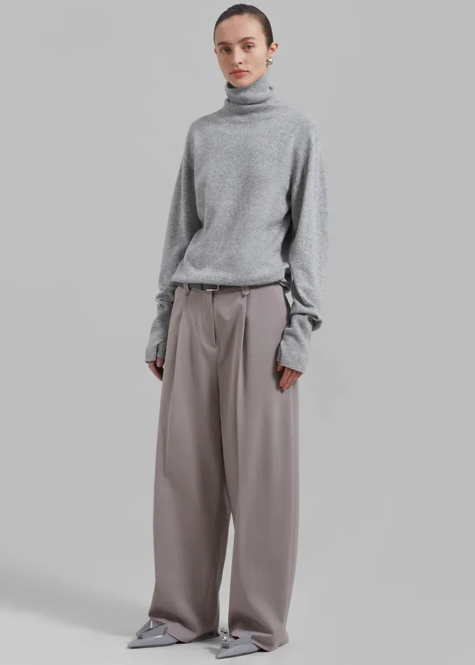 The Frankie Shop Knitwear Delia Wool Turtleneck 8211 Grey 8211 Women