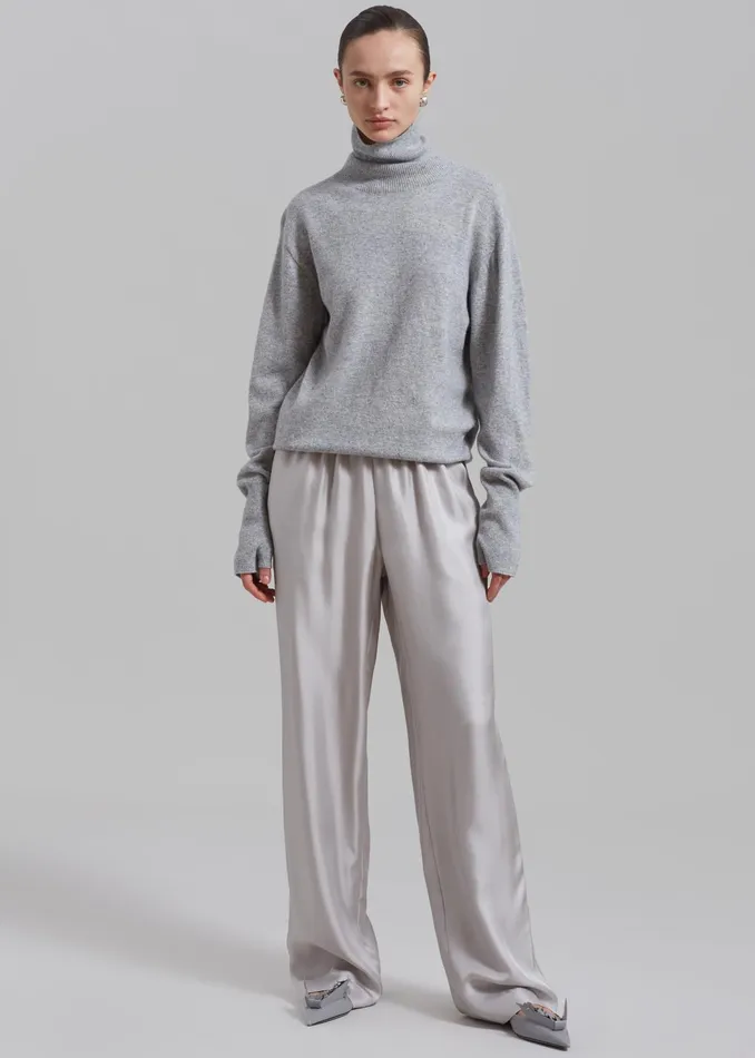 The Frankie Shop Knitwear Delia Wool Turtleneck 8211 Grey 8211 Women