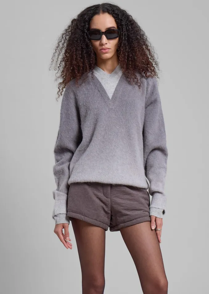 The Frankie Shop Knitwear Jw Anderson VNeck Gradient Jumper 8211 Dark Grey 8211 Women The Frankie Shop Knitwear Jw Anderson VNeck Gradient Jumper 8211 Dark Grey 8211 Women