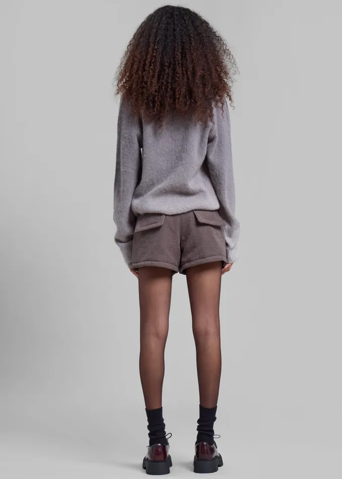 The Frankie Shop Knitwear Jw Anderson VNeck Gradient Jumper 8211 Dark Grey 8211 Women