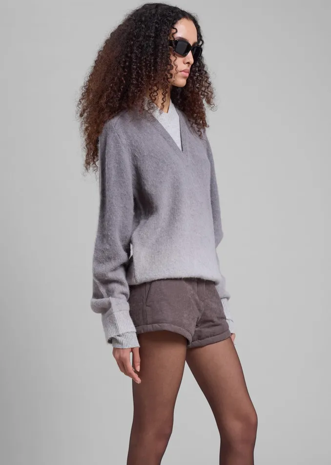 The Frankie Shop Knitwear Jw Anderson VNeck Gradient Jumper 8211 Dark Grey 8211 Women