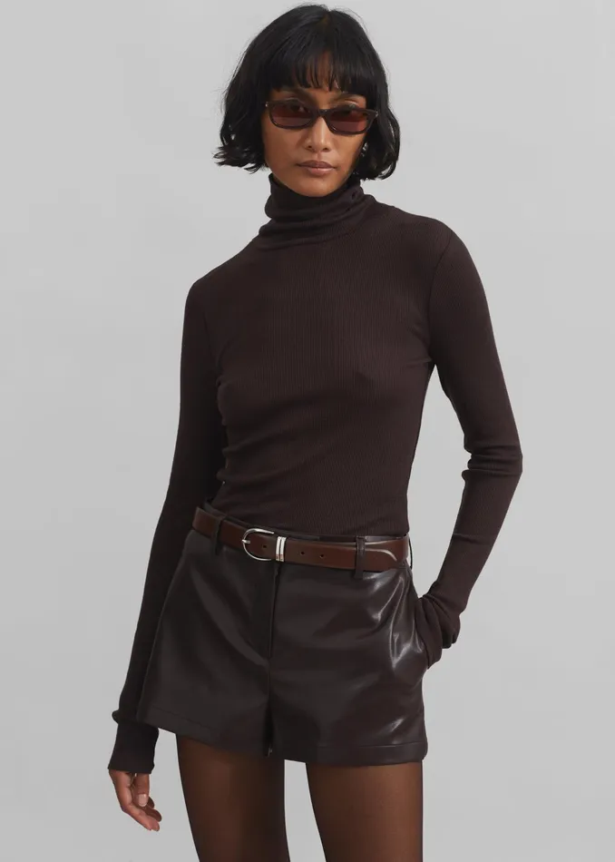 The Frankie Shop Knitwear Samse Samse Sasonnet Turtleneck 8211 Chocolate Torte 8211 Women