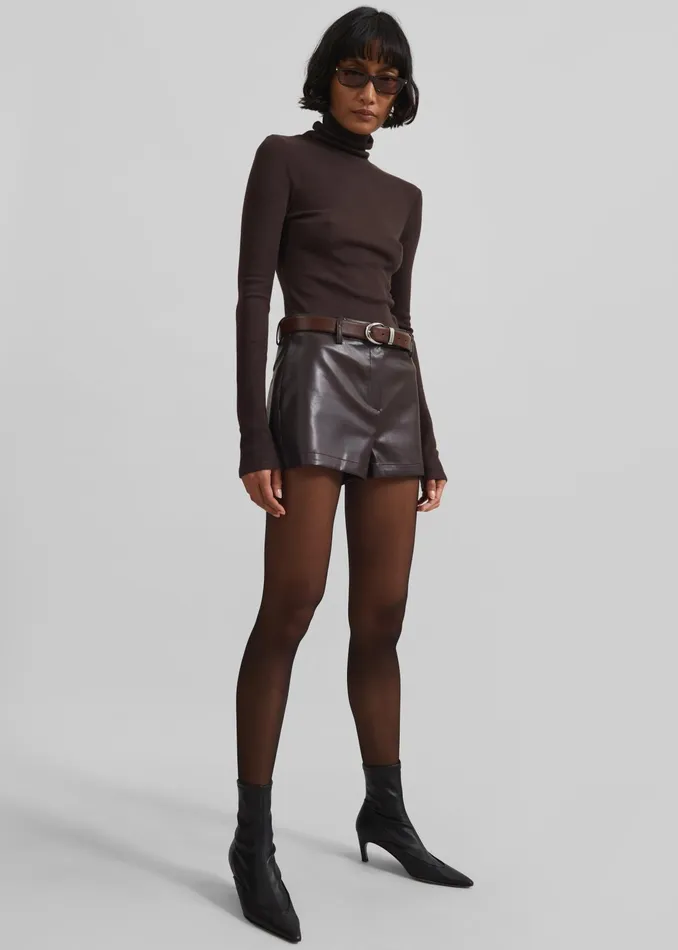 The Frankie Shop Knitwear Samse Samse Sasonnet Turtleneck 8211 Chocolate Torte 8211 Women