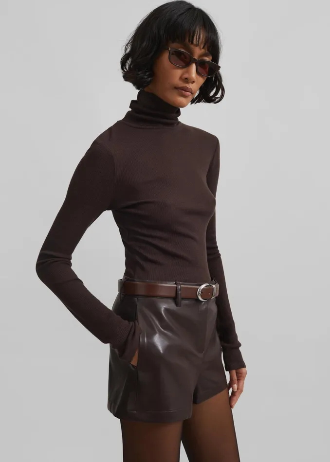 The Frankie Shop Knitwear Samse Samse Sasonnet Turtleneck 8211 Chocolate Torte 8211 Women