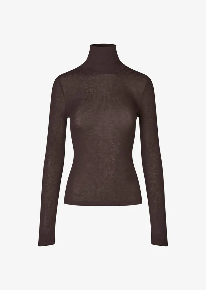 The Frankie Shop Knitwear Samse Samse Sasonnet Turtleneck 8211 Chocolate Torte 8211 Women