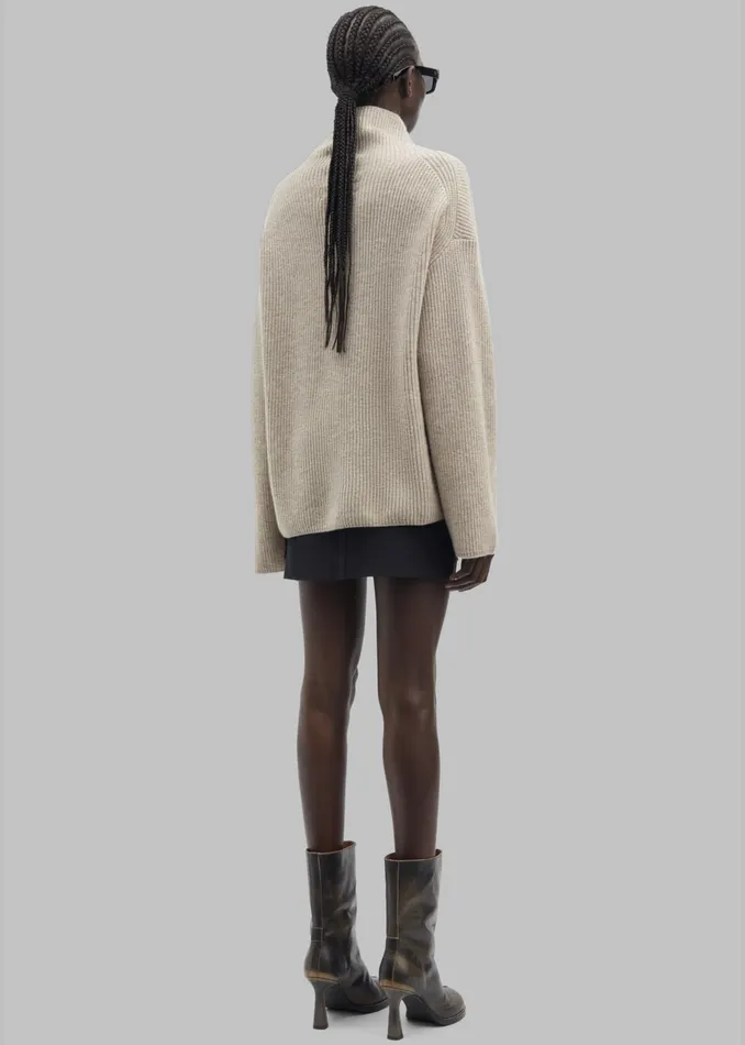 The Frankie Shop Knitwear Samse Samse Sazlata Turtleneck 8211 Khaki Melange 8211 Women