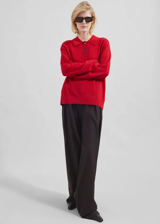 The Frankie Shop Knitwear The Garment Como Polo 8211 Red 8211 Women