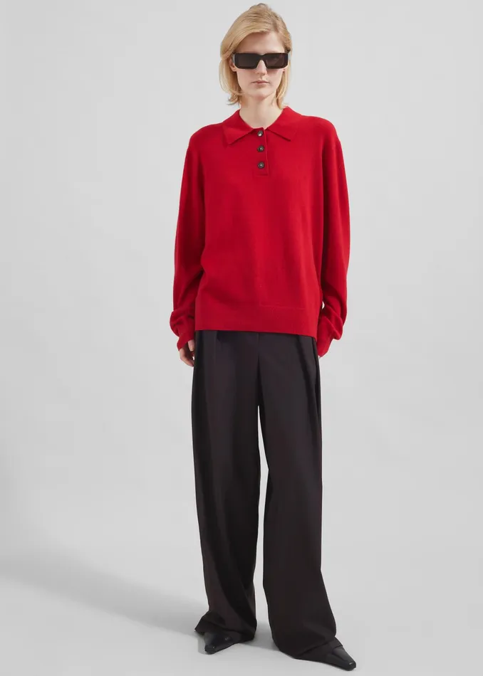 The Frankie Shop Knitwear The Garment Como Polo 8211 Red 8211 Women