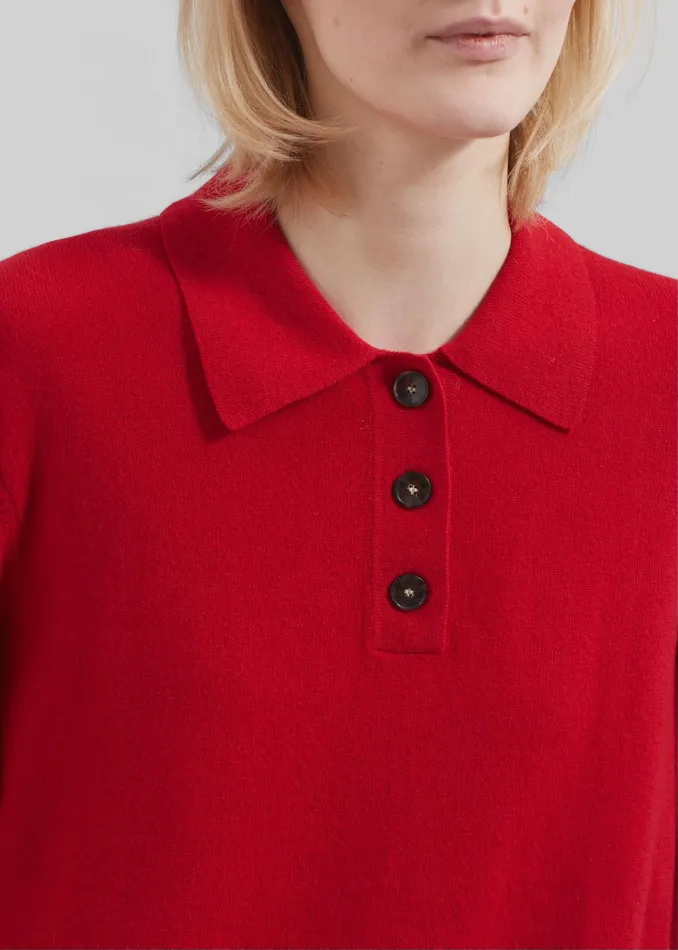 The Frankie Shop Knitwear The Garment Como Polo 8211 Red 8211 Women