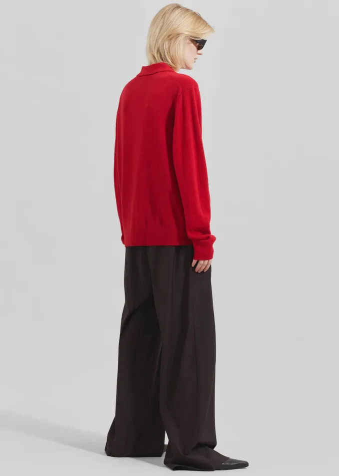 The Frankie Shop Knitwear The Garment Como Polo 8211 Red 8211 Women