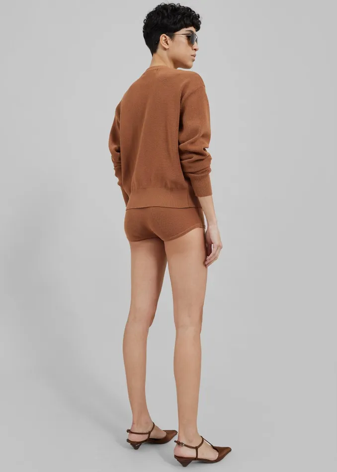 The Frankie Shop Knitwear Veronica ZipUp Cardigan 8211 Brown 8211 Women
