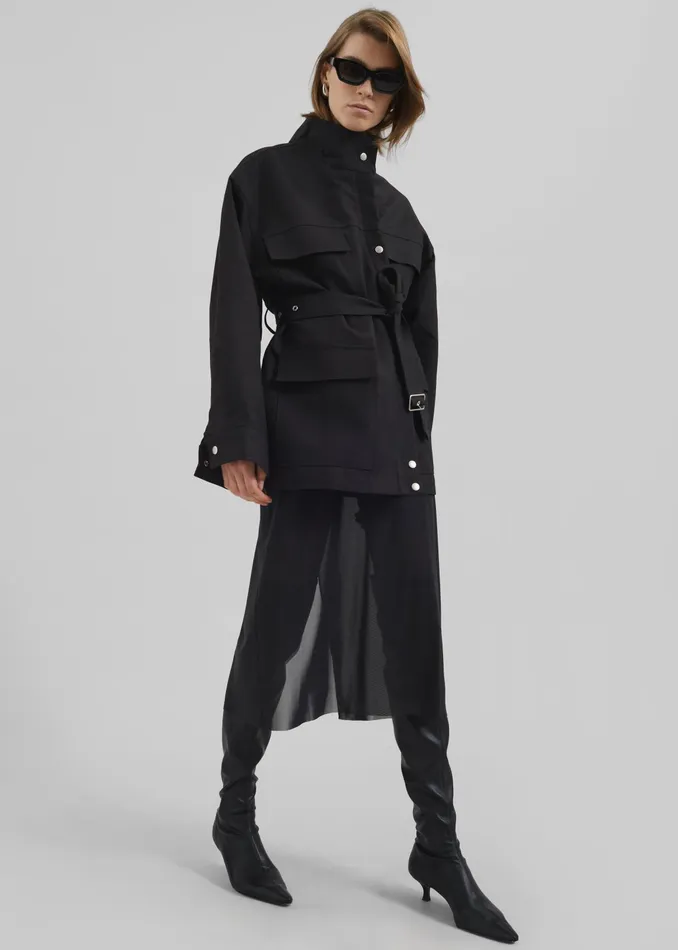The Frankie Shop Outerwear Cairo Safari Jacket 8211 Black 8211 Women