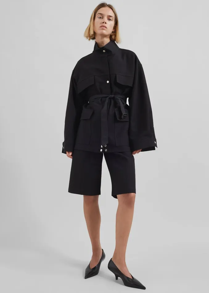The Frankie Shop Outerwear Cairo Safari Jacket 8211 Black 8211 Women