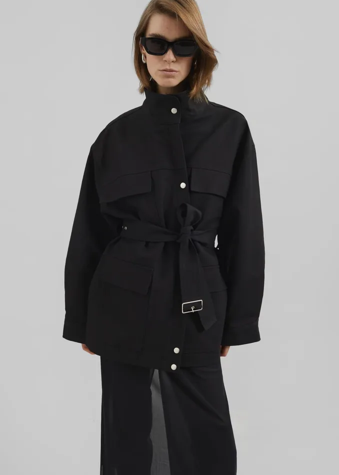 The Frankie Shop Outerwear Cairo Safari Jacket 8211 Black 8211 Women