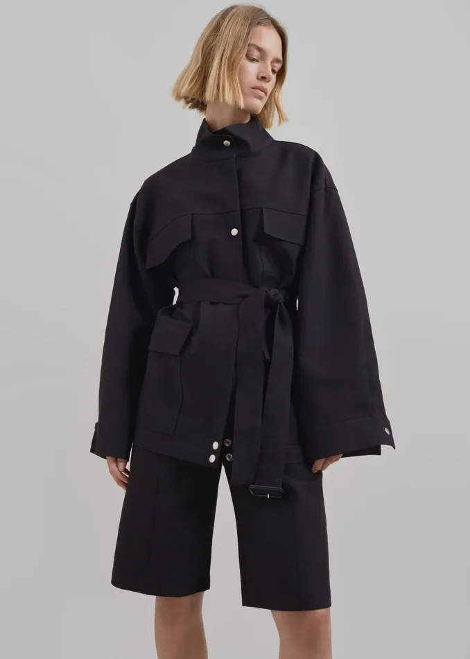 The Frankie Shop Outerwear Cairo Safari Jacket 8211 Black 8211 Women