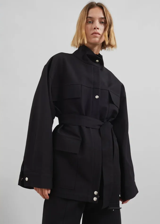 The Frankie Shop Outerwear Cairo Safari Jacket 8211 Black 8211 Women