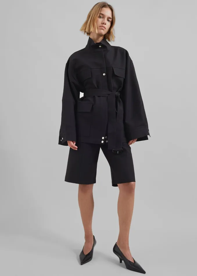 The Frankie Shop Outerwear Cairo Safari Jacket 8211 Black 8211 Women