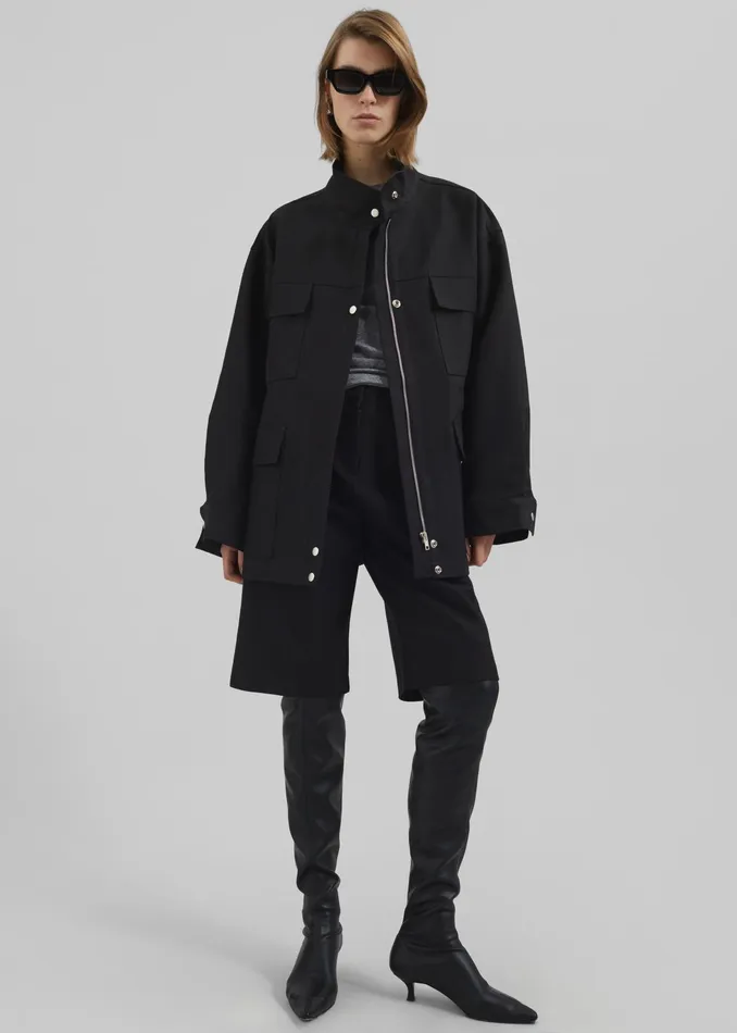 The Frankie Shop Outerwear Cairo Safari Jacket 8211 Black 8211 Women
