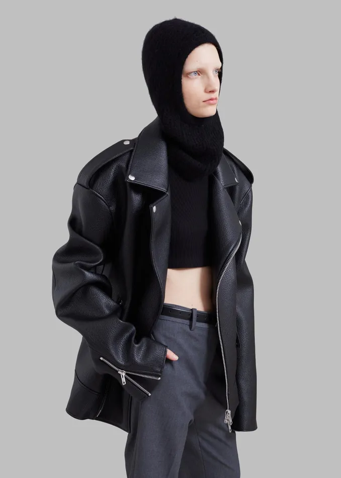 The Frankie Shop Outerwear Chicago Oversized Biker Jacket 8211 Black 8211 Women