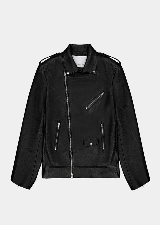 The Frankie Shop Outerwear Chicago Oversized Biker Jacket 8211 Black 8211 Women