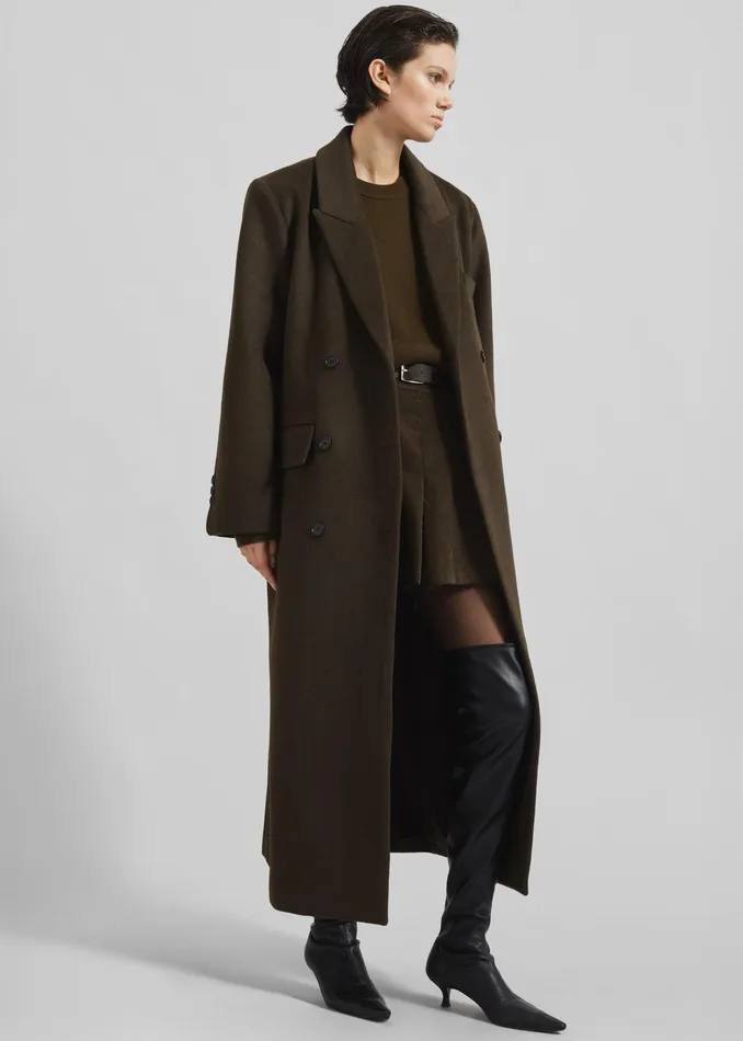 The Frankie Shop Outerwear Eslov Coat 8211 Khaki Brown 8211 Women