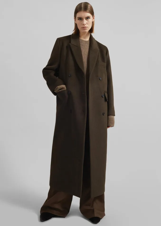 The Frankie Shop Outerwear Eslov Coat 8211 Khaki Brown 8211 Women