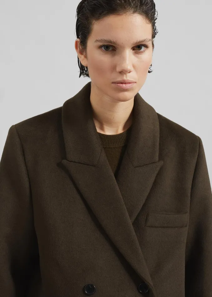 The Frankie Shop Outerwear Eslov Coat 8211 Khaki Brown 8211 Women