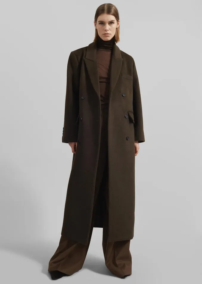 The Frankie Shop Outerwear Eslov Coat 8211 Khaki Brown 8211 Women