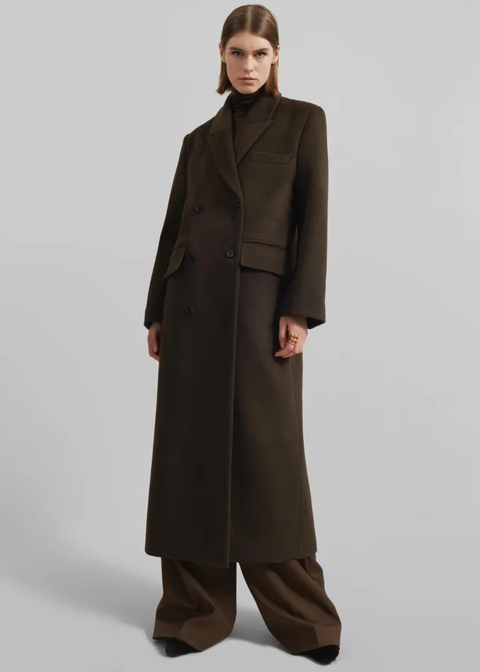 The Frankie Shop Outerwear Eslov Coat 8211 Khaki Brown 8211 Women