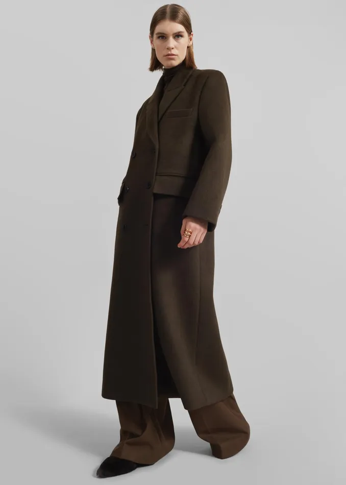 The Frankie Shop Outerwear Eslov Coat 8211 Khaki Brown 8211 Women