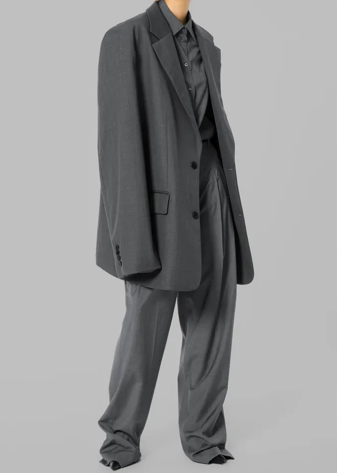 The Frankie Shop Outerwear Gelso Oversized Blazer 8211 Dark Grey Melange 8211 Women