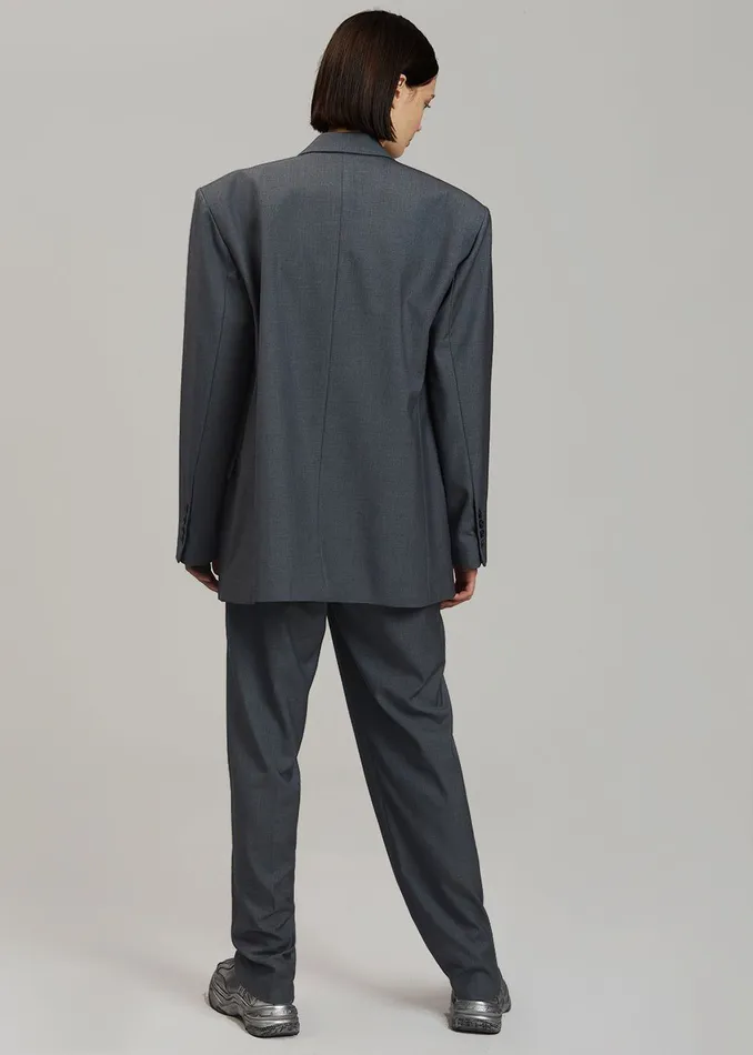 The Frankie Shop Outerwear Gelso Oversized Blazer 8211 Dark Grey Melange 8211 Women